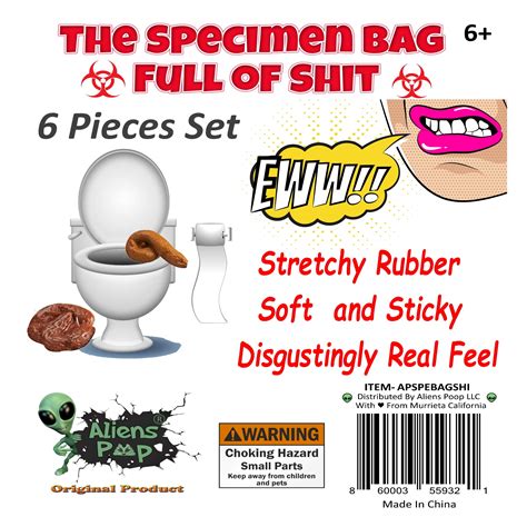 Buy Aryellys The Prank Specimen Bag Of Fake Poop 5 Sticky 1 Floating