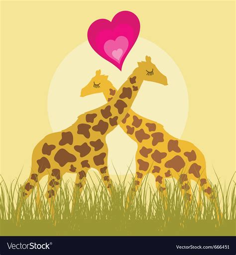 two loving giraffes royalty free vector image vectorstock