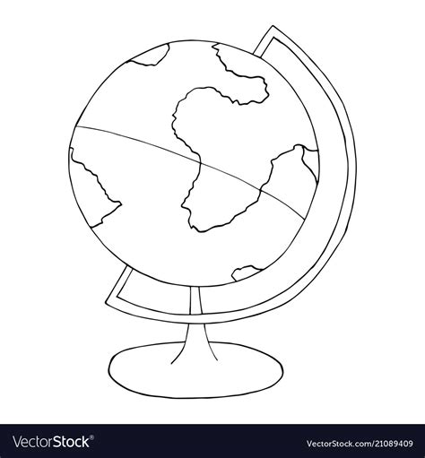 Globe Sphere Line Sketch Royalty Free Vector Image