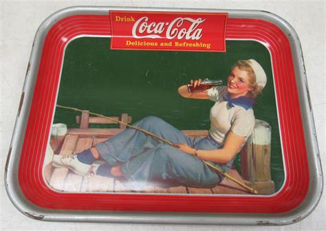 Vintage Coca Cola Coke Original Serving Tray Lady Girl