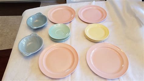Antique 1940s Lu Ray Pastels Ceramic Dinnerware Set Vintage Etsy