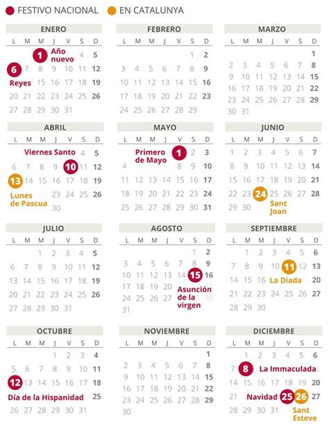 Reproducir Desalentar Jugar Con Calendario De Dias Festivos En Cataluña