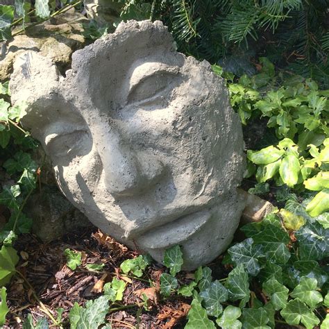 DIY Concrete Face Garden Sculpture - Made By Barb - Artistic concrete