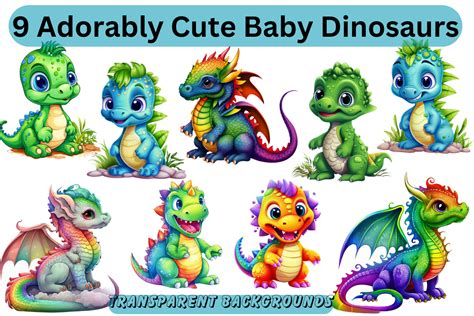 Adorably Cute Baby Dinosaurs Graphic By Imagination Station · Creative