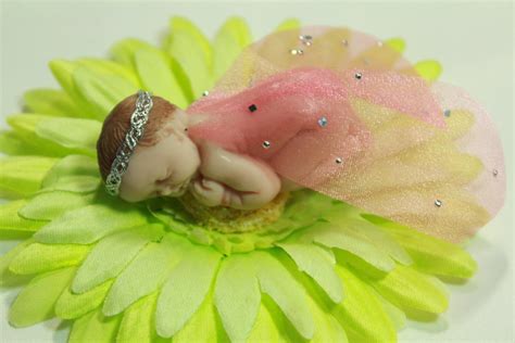 Ooak Miniature Clay Garden Fairy Baby On An Artificial Fabric