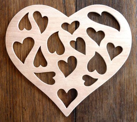 A Beaitiful Hand Crafted Paintable Mdf Love Heart Plaque 9 X 8