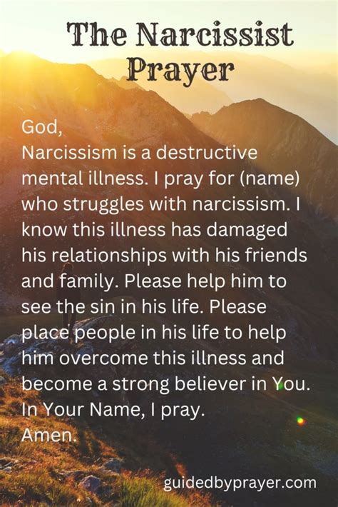 The Narcissist Prayer Guided By Prayer