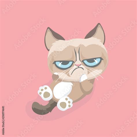 Cute Grumpy Cat Vector Illustration Stock Image And Royalty Free