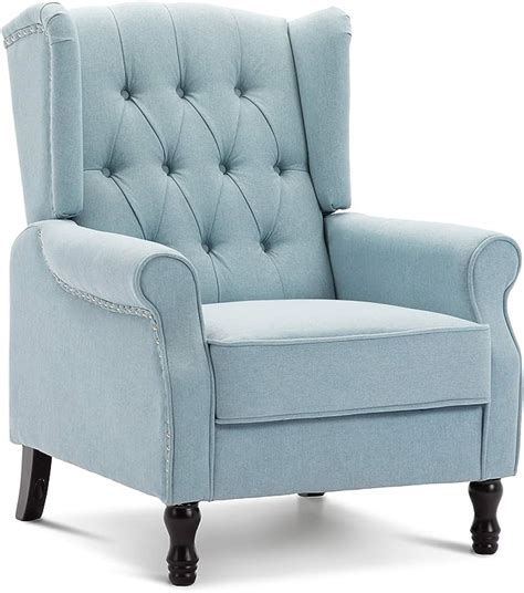 Artechworks Winged Fabric Modern Accent Chair Tufted Arm