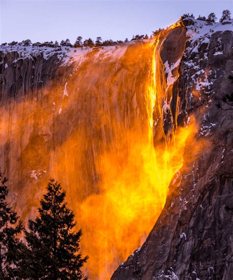 Photos Firefall Ignites In Yosemite National Park During Sunset