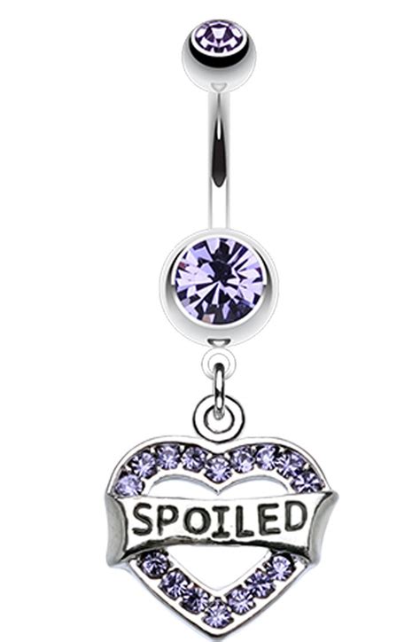 Spoiled Heart Sparkle Belly Button Ring Belly Button Piercing Rings