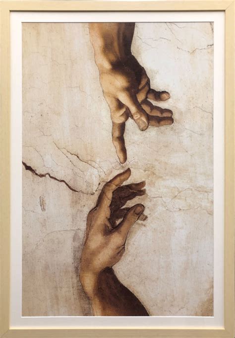 Michelangelo Buonarroti Creation Of Adam Hands Detail Icons Of Sport