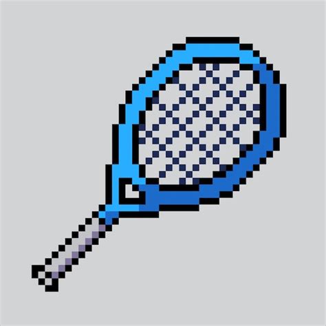 Premium Vector Pixel Art Illustration Racket Pixelated Tennis Racket
