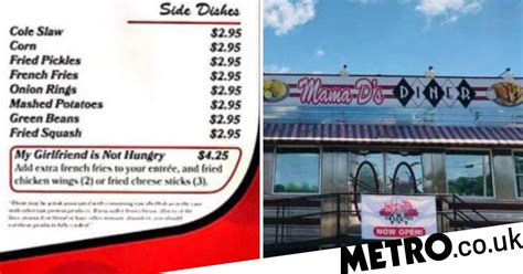 Restaurant Offers My Girlfriend Is Not Hungry Extra Sides Menu Option Metro News