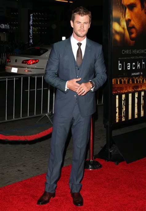Chris hemsworth attends the marvel studios 'thor: Chris Hemsworth in Dolce & Gabbana at 'Blackhat' Premiere ...