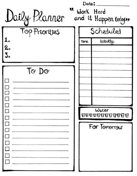 Einfache Tagesplan Vorlage Für Die Arbeit Blog