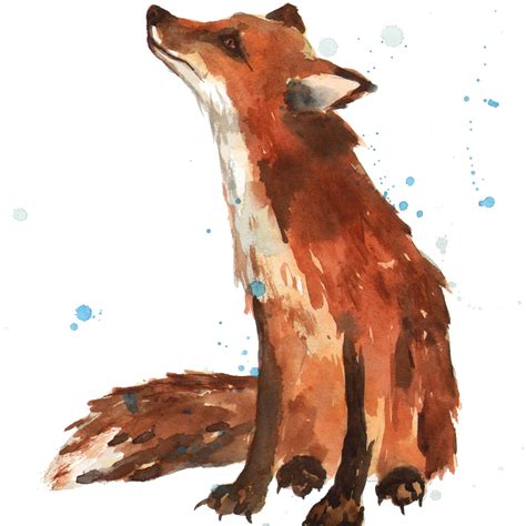 Watercolor Fox Print Fox Lover T Etsy Watercolor Paintings Of