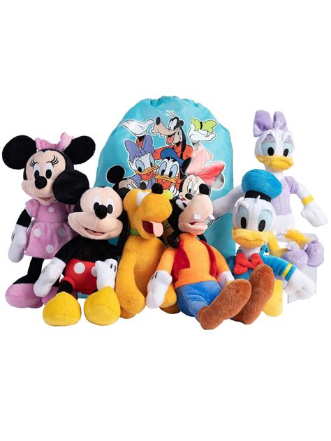 Disney 11 Plush 6 Pack Mickey Minnie Daisy Pluto Donald Goofy And Sling