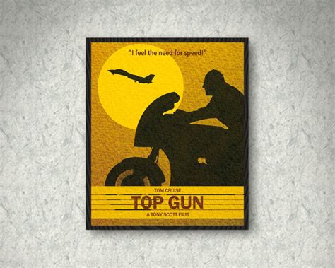 Top Gun Minimalist Poster Print Top Gun Movie Poster Tom Etsy
