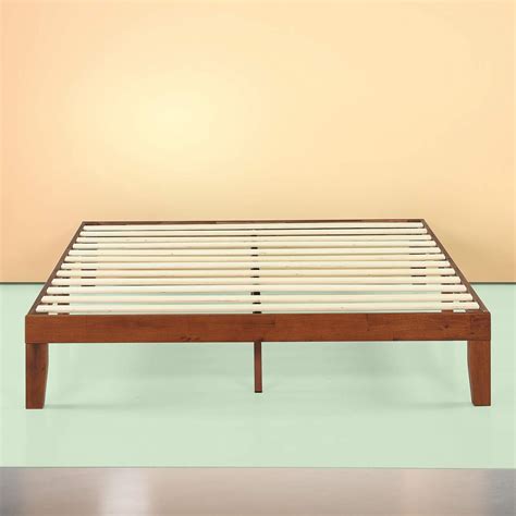 Rustic Pine Zinus Alexia Wood Platform Bed Frame With Headboard Twin No