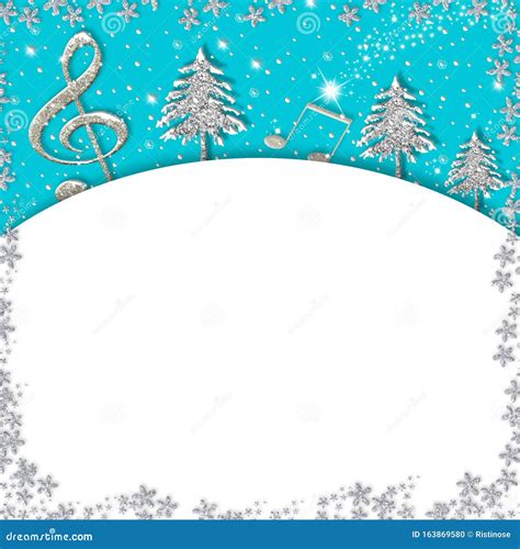 Christmas Musicl Border Cardwhite Background Stock Photo Image Of