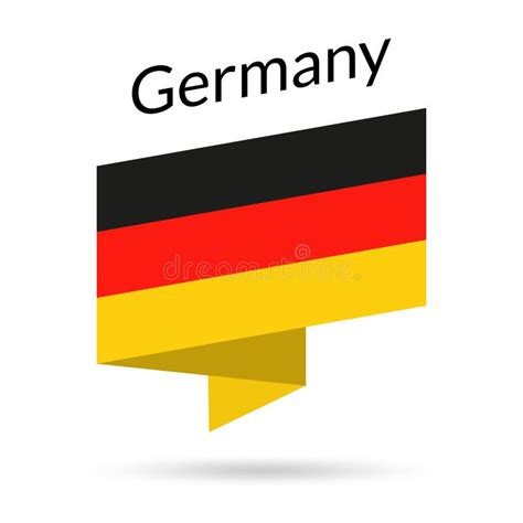 Germany Flag Icon German National Emblem In Origami Style Vector