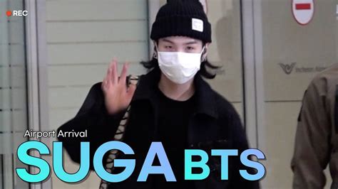 Bts Bts Suga Airport Arrival Youtube