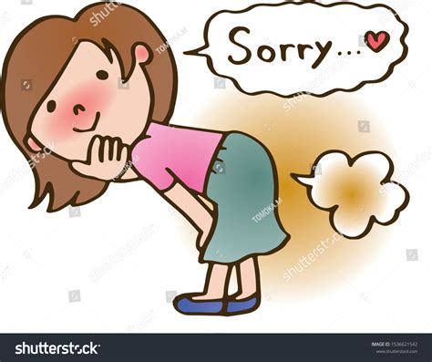 Girl Farts Embarrassed Stock Vector Royalty Free 1536621542