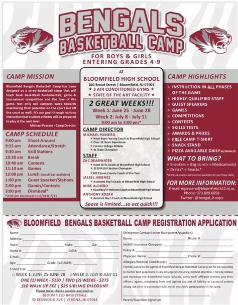 Registration Underway For Bloomfield Bengals Basketball Summer Camp