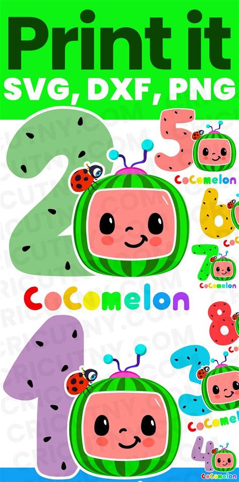 Cocomelon Number 2 Printable Cocomelon Svg Layers Cocomelon Numbers