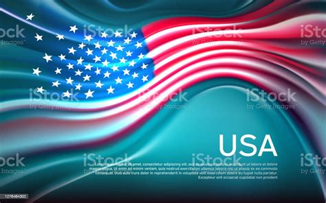 Usa Flag Background Blurred Pattern Of Light Lines In The Colors Of The