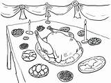 Thanksgiving Coloring Dinner Getcolorings Feast sketch template