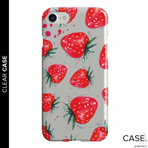 Strawberry Clear Phone Case Clear Iphone Case Iphone 8 Clear Etsy