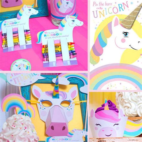 Rainbow Lovely Unicorn Birthday Party Supplies Pack Accessory T