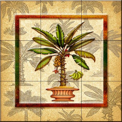 Tile Mural Banana Palm 3 By Dan Morris Tropical Tile Murals By