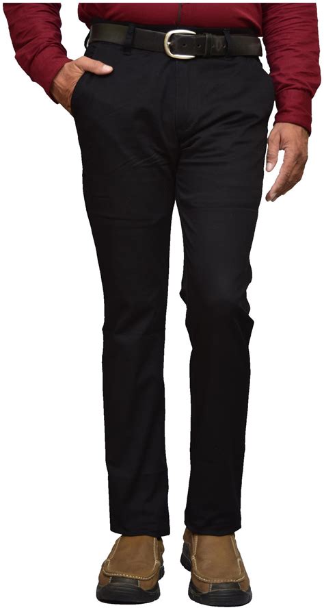 Buy American Noti Black Chinos For Men Stretchable Trousers For Men