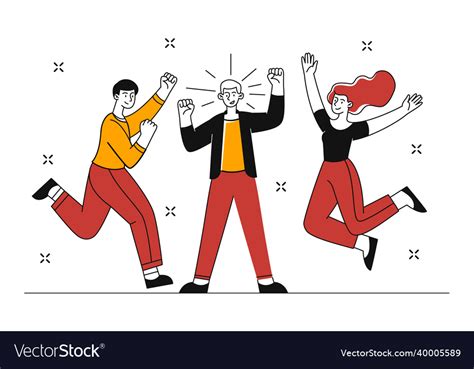 Happy Group Of Young People Royalty Free Vector Image