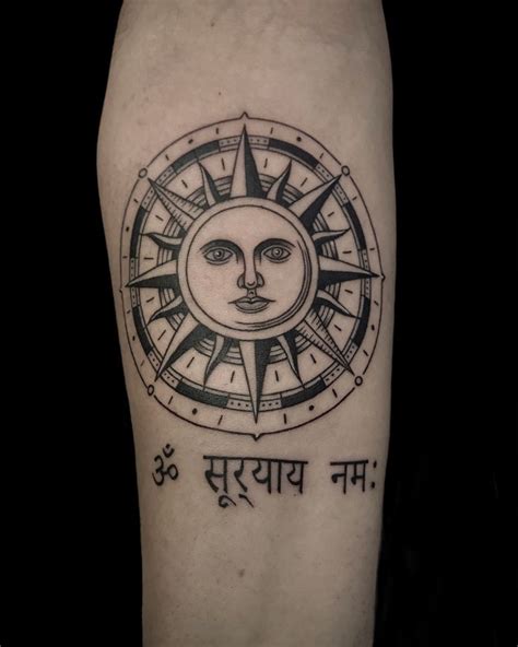 Compass And Sun Tattoo By Kaptaan Tattoo Sun Tattoo Compass Tattoo