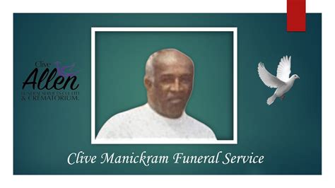 Clive Manickram Funeral Service Youtube