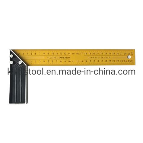 12 Inch Yellow Color Aluminum Try Square Ruler China Measurint Tools