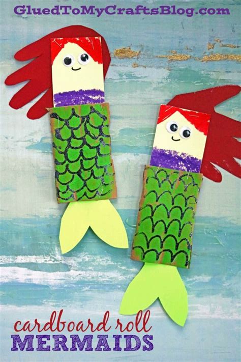 Cardboard Tube Mermaid Puppets Kid Craft Idea For Summer In 2021