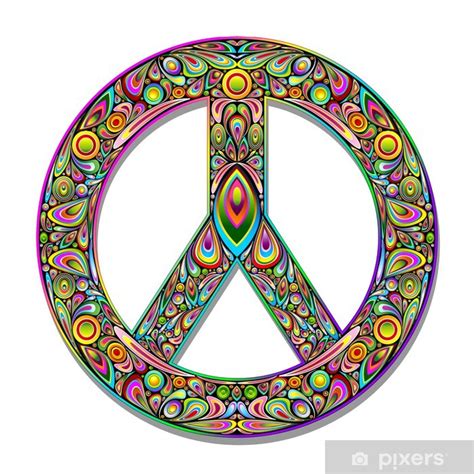Wall Mural Peace Symbol Psychedelic Art Design Simbolo Pace