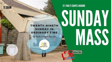 Live Sunday Mass Sunday October 18th St Pauls University Chapel