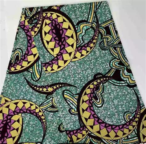 6 Yards 100 Cotton Ankara African Wax Metallic Batik Fabric Etsy