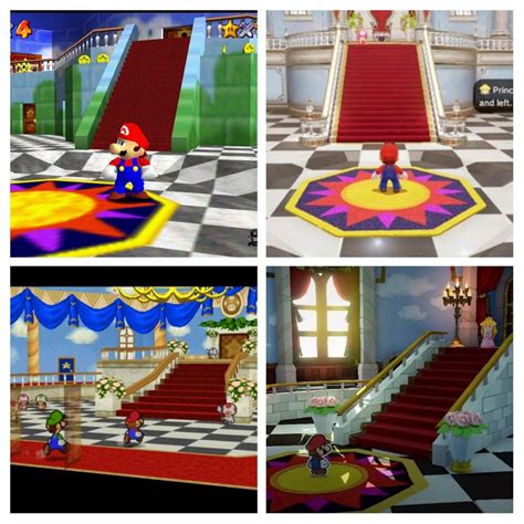 Inside Peachs Castle Mario 64 Odyssey Pm 64 And Pm Origami King Mario