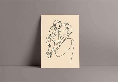 Personalized wall art dad and daughter, fathers day gift, dad gift from daughter, dad birthday gift, family print, grandfather illustration. FATHER'S DAY PORTRAIT Custom One Line Drawing from | Etsy ...