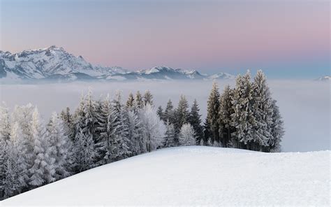 Mountains Winter Landscape Snow Wallpaper 2880x1800 136919