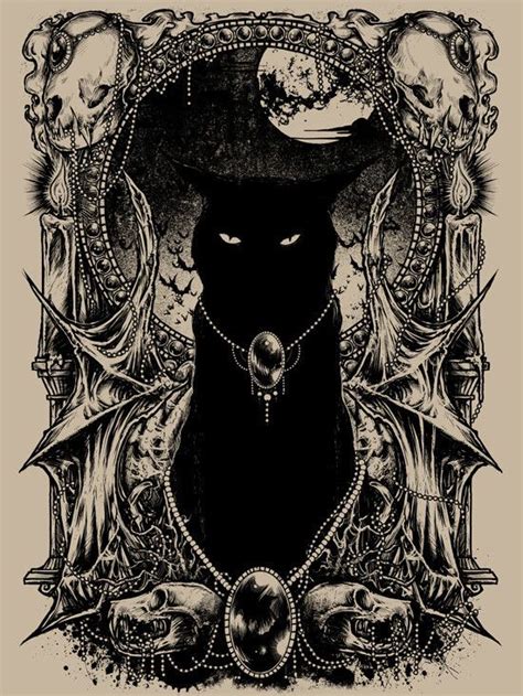 Black Cat By Godmachine Bruxas Ilustrações Arte Escura