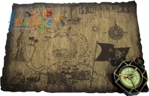 Auf ein wunderbares neues schuljahr mit tollen lehrern, netten mitschülern und ganz viel spaß am lernen! Schatzkarte mit Kompass-Attrappe | fixefete.de