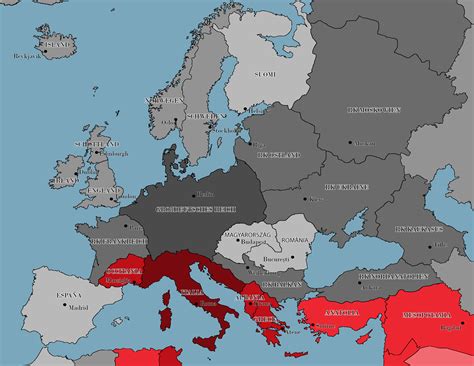 Territory gained by the axis powers. Europe after the Axis victory in WW2 : imaginarymaps